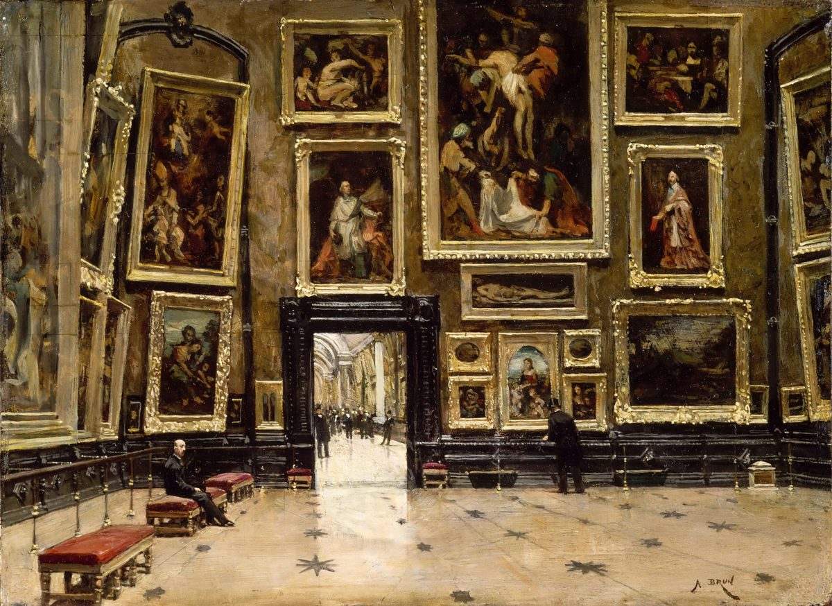 Le Salon carré au Louvre, Alexandre Brun, vers 1880
