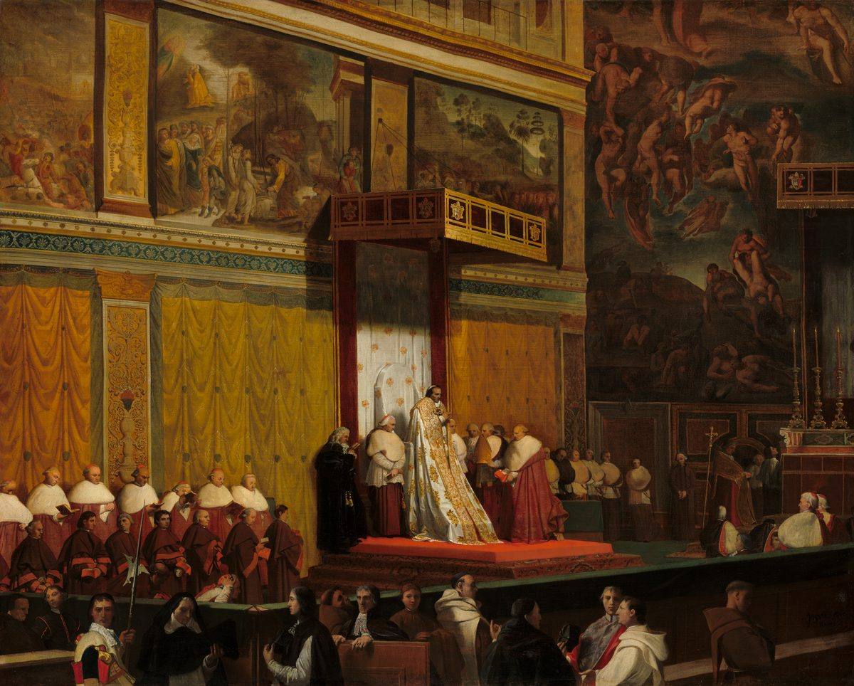 Le Pape Pie VII dans la chapelle Sixtine, Jean-Auguste-Dominique Ingres, 1814