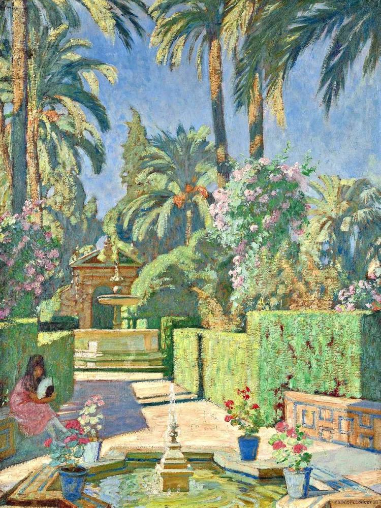 Contemplation in the garden, Octave Denis Victor Guillonnet, 1933