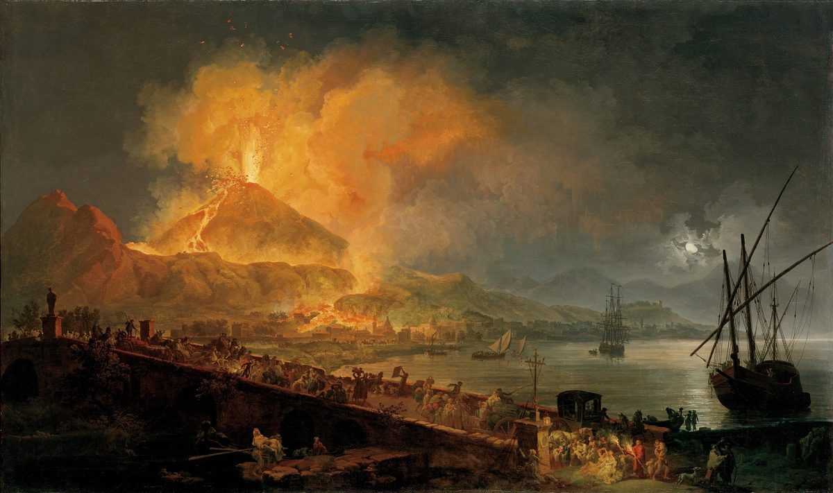 L’Éruption du Vésuve avec le pont de la Madeleine, Pierre-Jacques Volaire, 1777