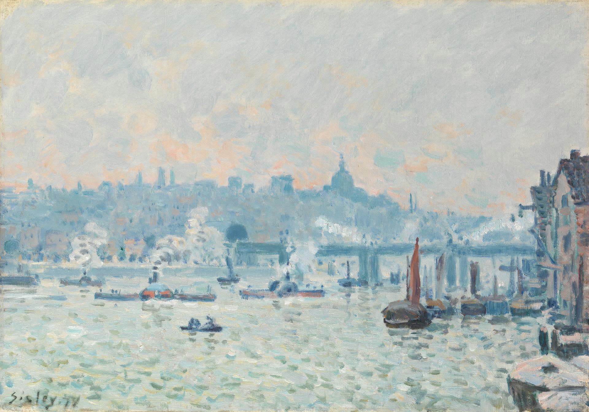 View of the Thames: Charing Cross Bridge, Alfred Sisley