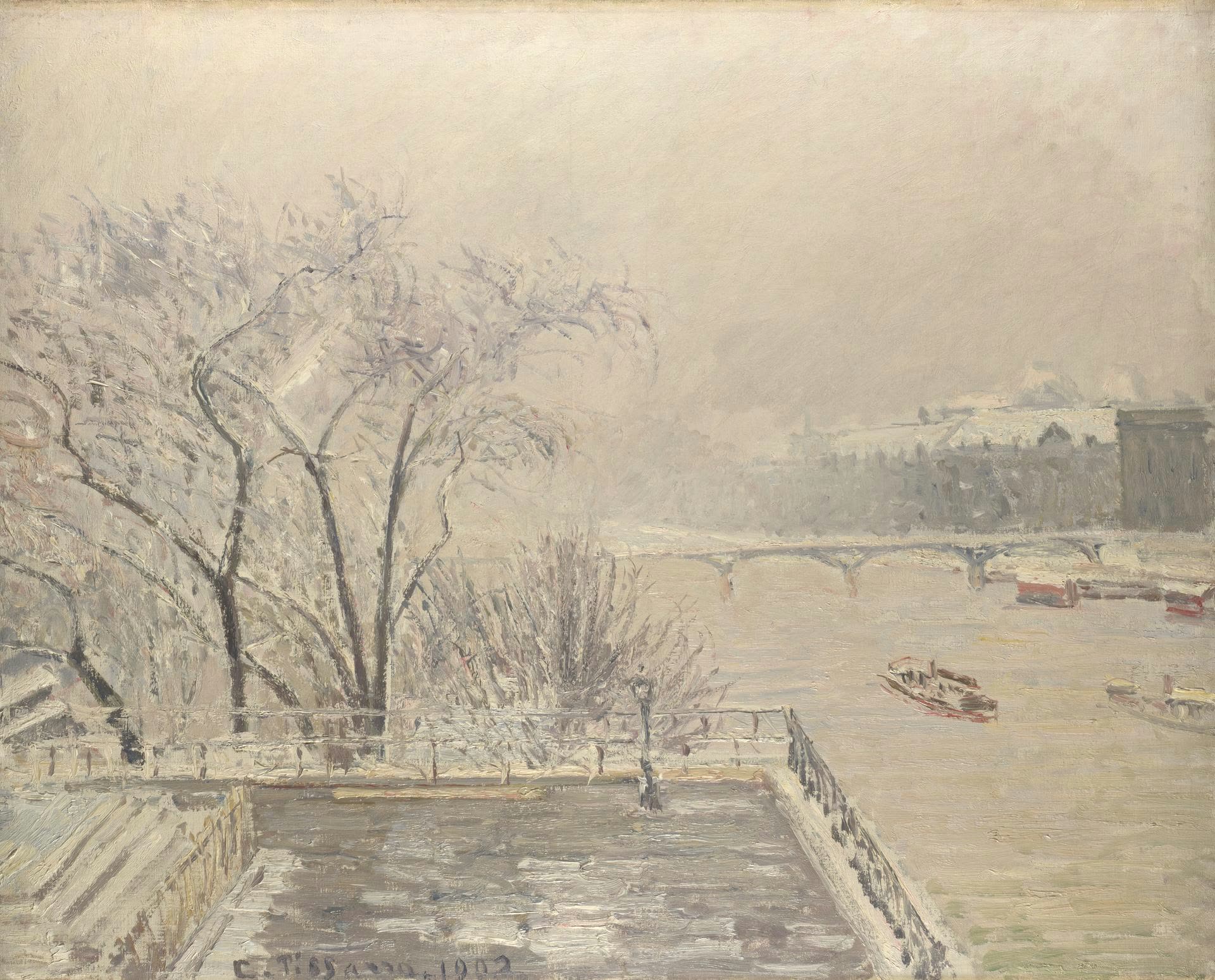The Louvre under Snow, Camille Pissarro