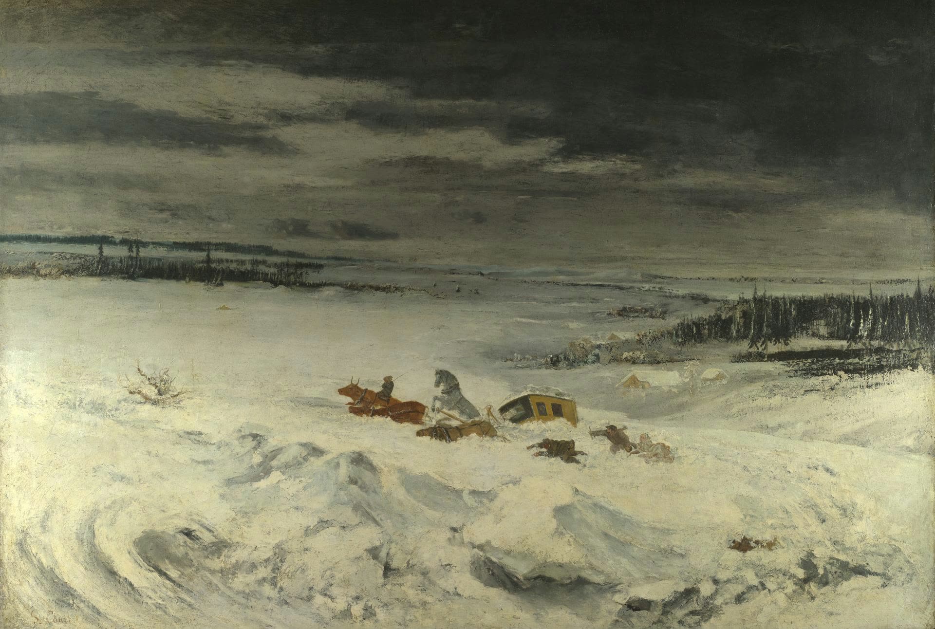 La Diligence dans la neige, Gustave Courbet
