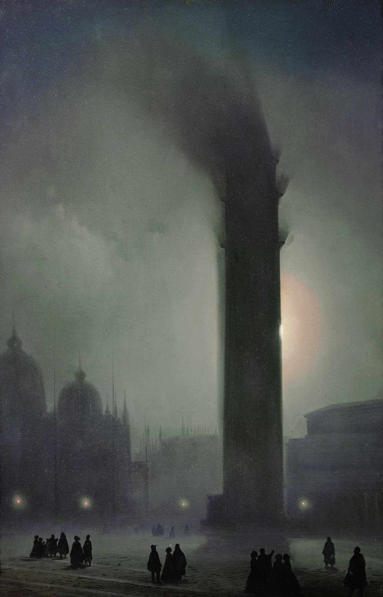 Notturno con nebbia in Piazza San Marco, Ippolito Caffi